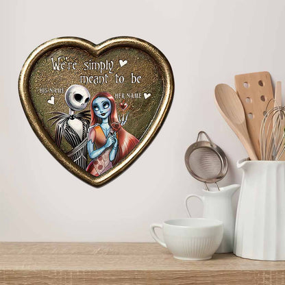 Simply Meant To Be Nightmare Couple - Personalized Cut Metal Sign With 3D Pattern Print