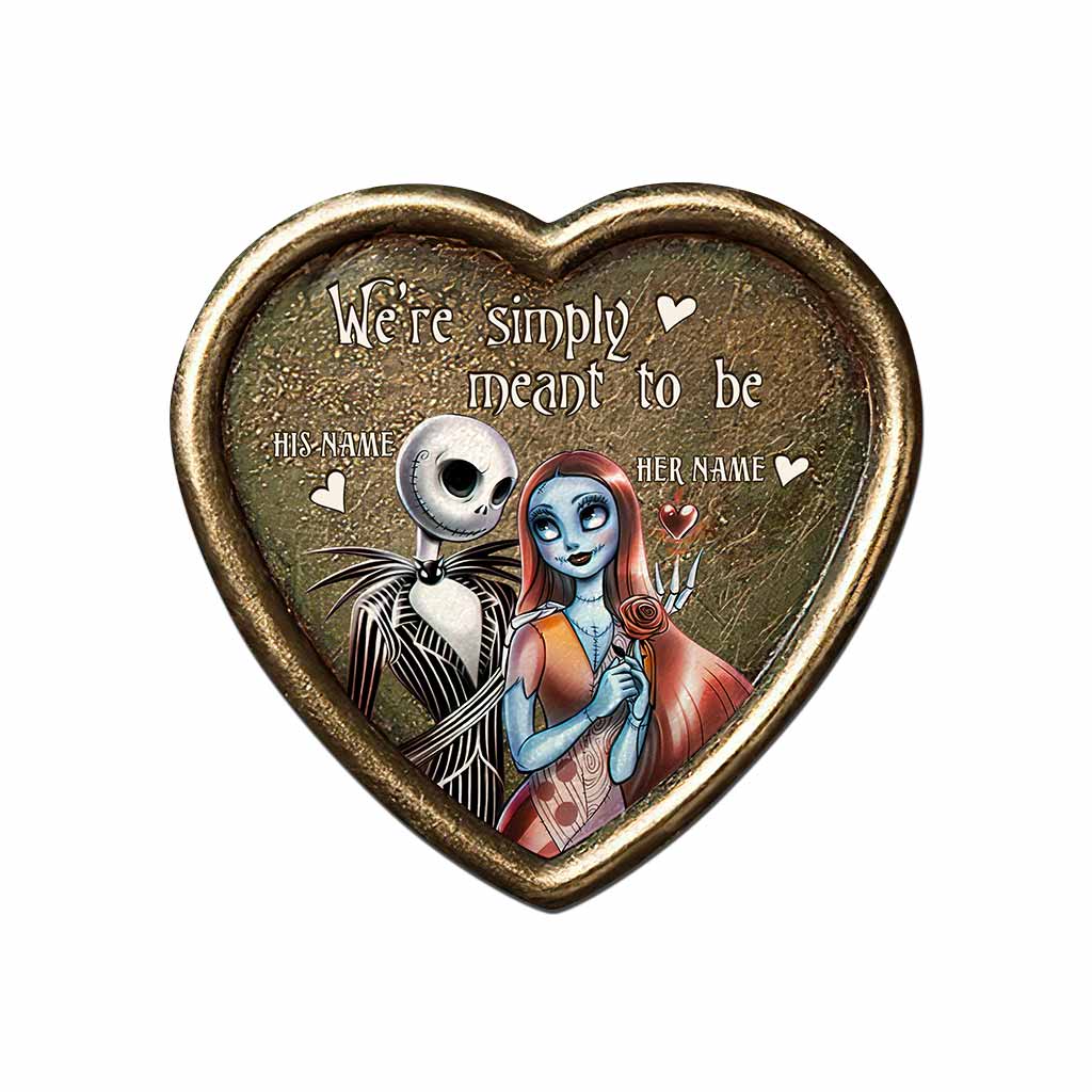 Simply Meant To Be Nightmare Couple - Personalized Cut Metal Sign With 3D Pattern Print