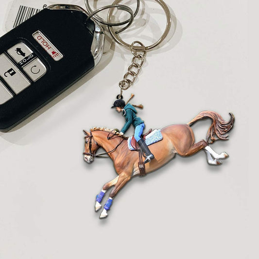 Love Horses - Horse Keychain With 3D Pattern Print (Printed On Both Sides)