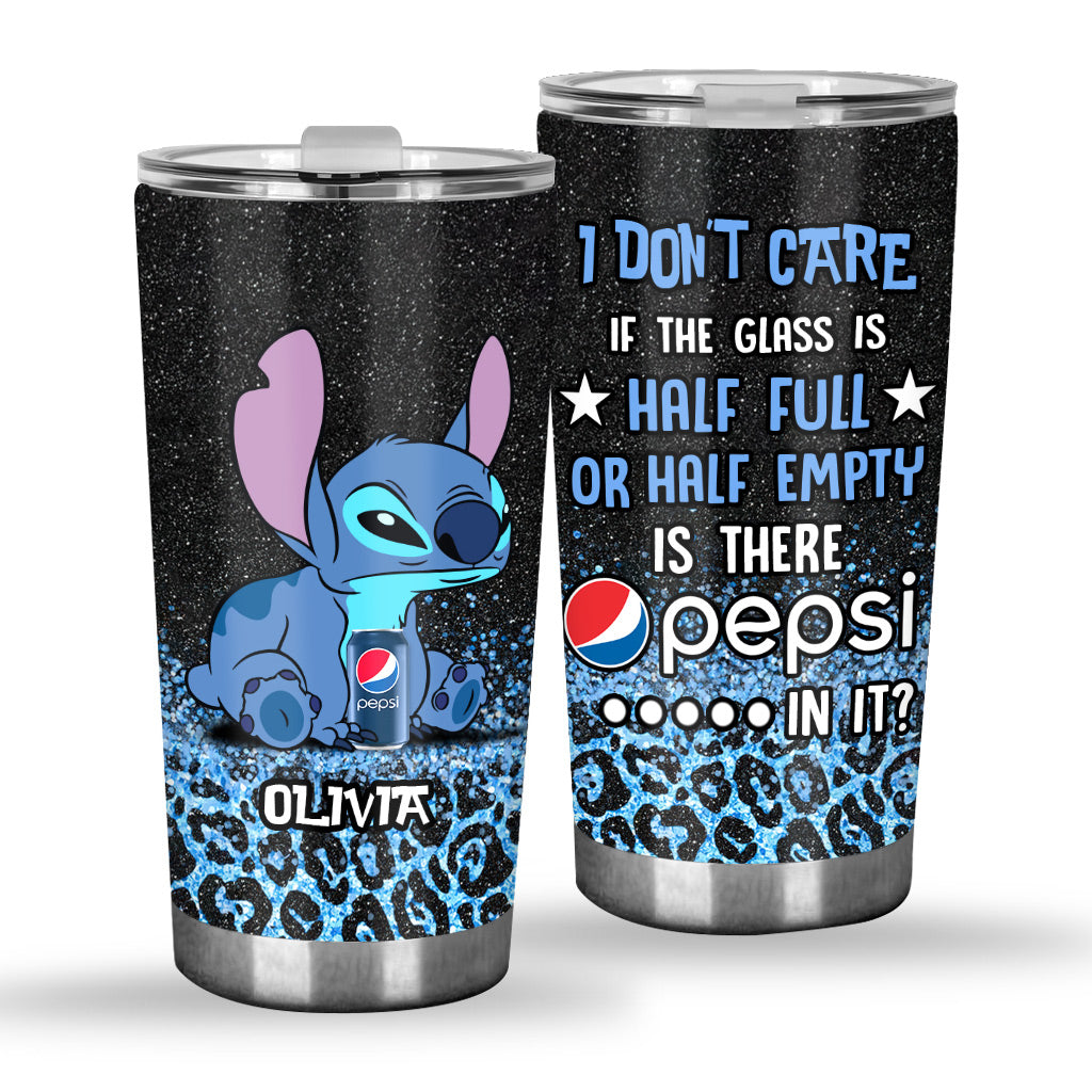 I Don't Care - Personalized Blue Soft Drink Tumbler