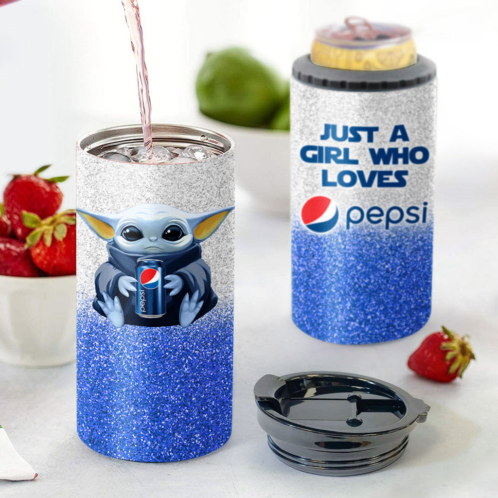Just A Girl Who Loves Soft Drink Blue Soft Drink Can Cooler