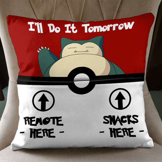 I'll Do It Tomorrow Monster Trainer Pocket Pillow