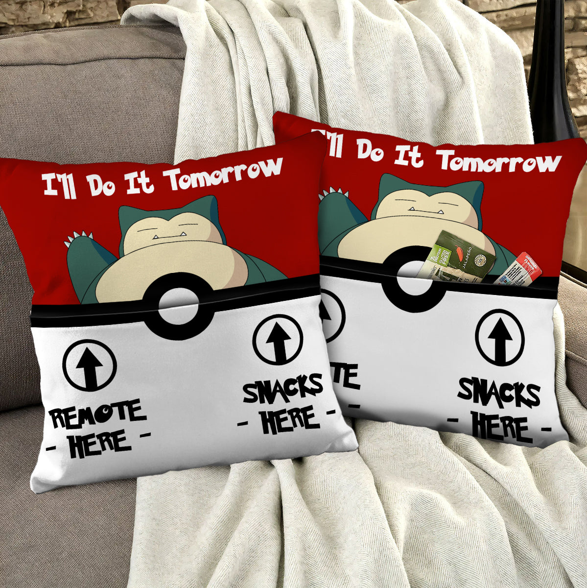 I'll Do It Tomorrow Monster Trainer Pocket Pillow