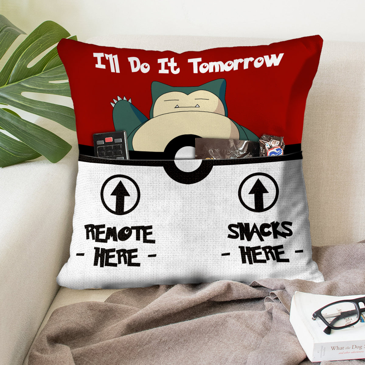 I'll Do It Tomorrow Monster Trainer Pocket Pillow