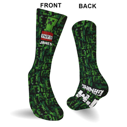 Can You Hear - Personalized Block World Socks