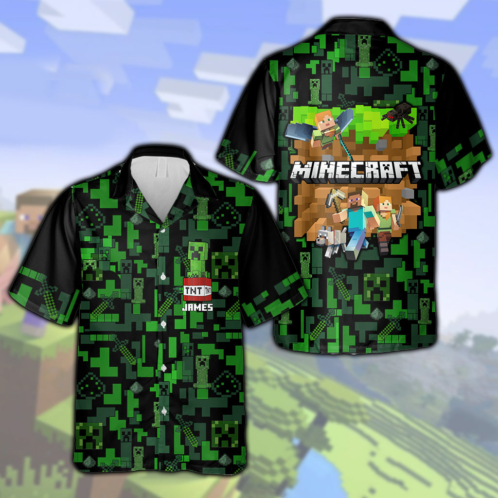 Adventure Is An Attitude - Personalized Block World Hawaiian Shirt