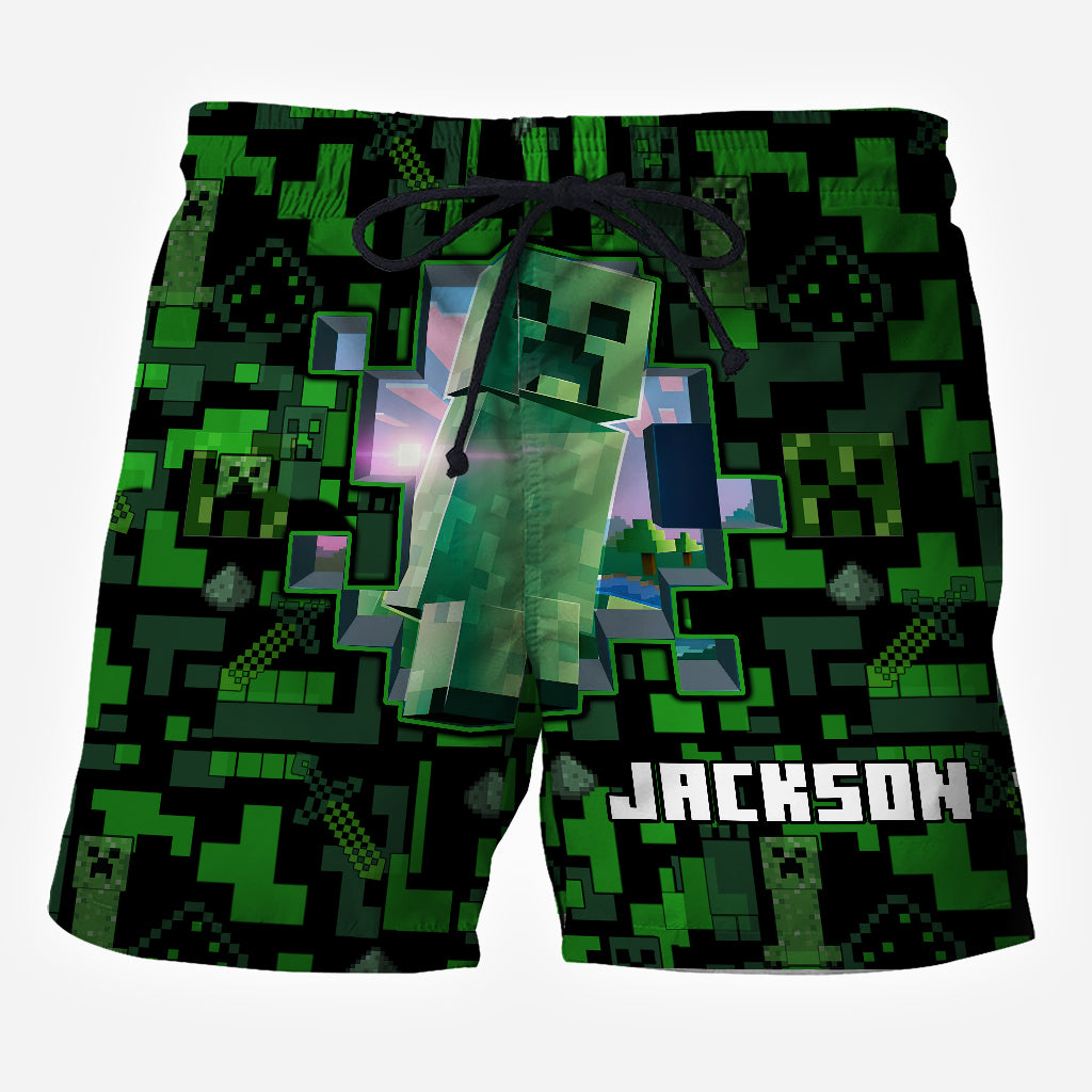 Stop Staring - Personalized Block World Men Shorts