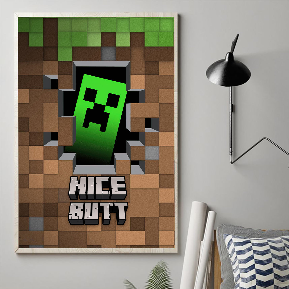Have A Seat - Personalized Block World Canvas and Poster