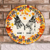 It&#39;s The Most Wonderful - Skull Personalized Round Wood Sign