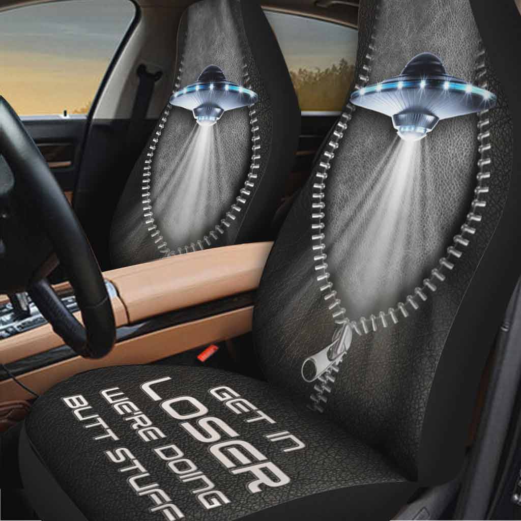 Get In Loser - Alien Seat Covers With Leather Pattern Print