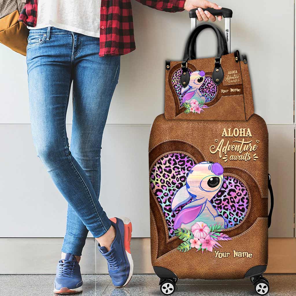 Aloha Adventure Awaits - Personalized Ohana Leather Handbag & Luggage Cover