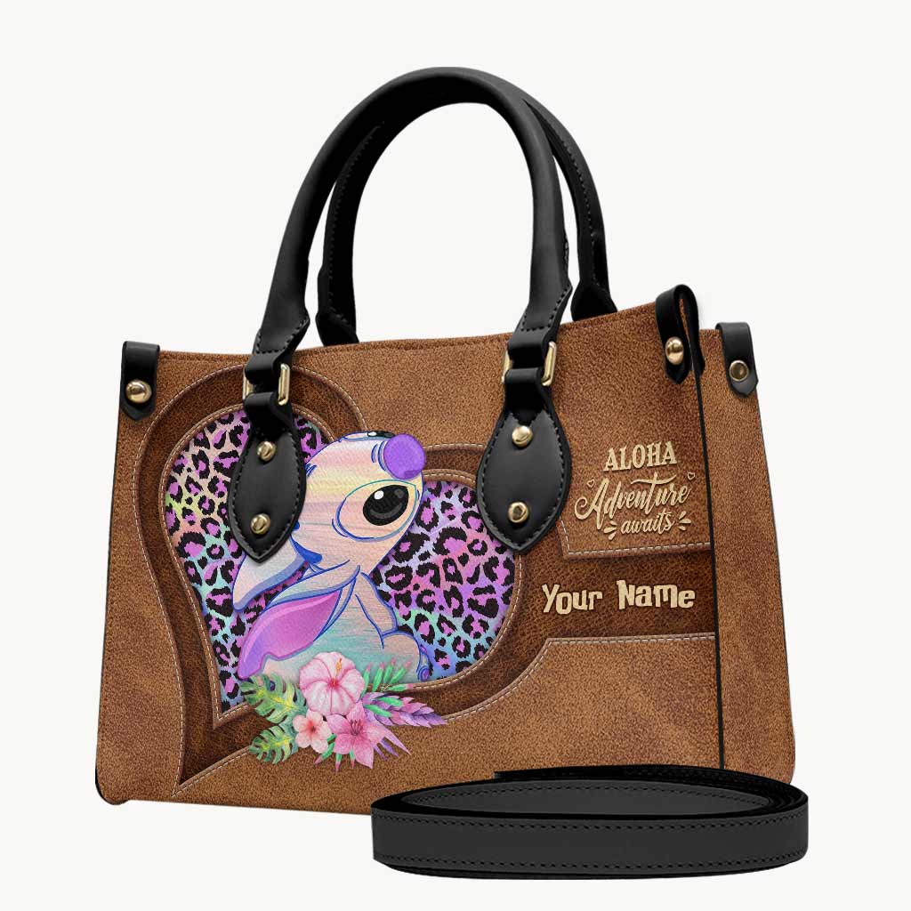 Aloha Adventure Awaits - Personalized Ohana Leather Handbag & Luggage Cover