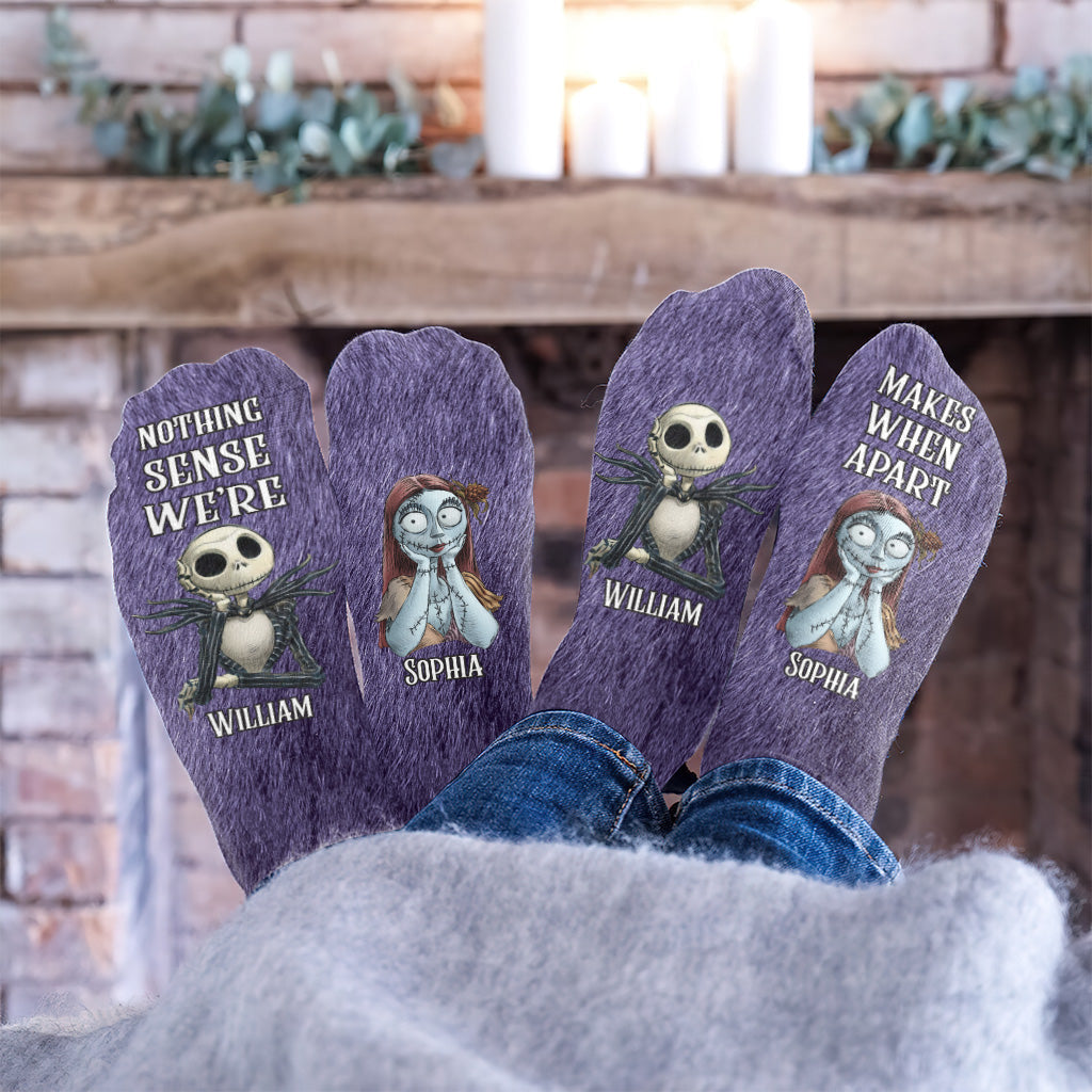 Nothing Makes Sense When We're Apart - Personalized Nightmare Socks