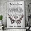 We&#39;re A Team - Personalized Husband And Wife Poster 0821