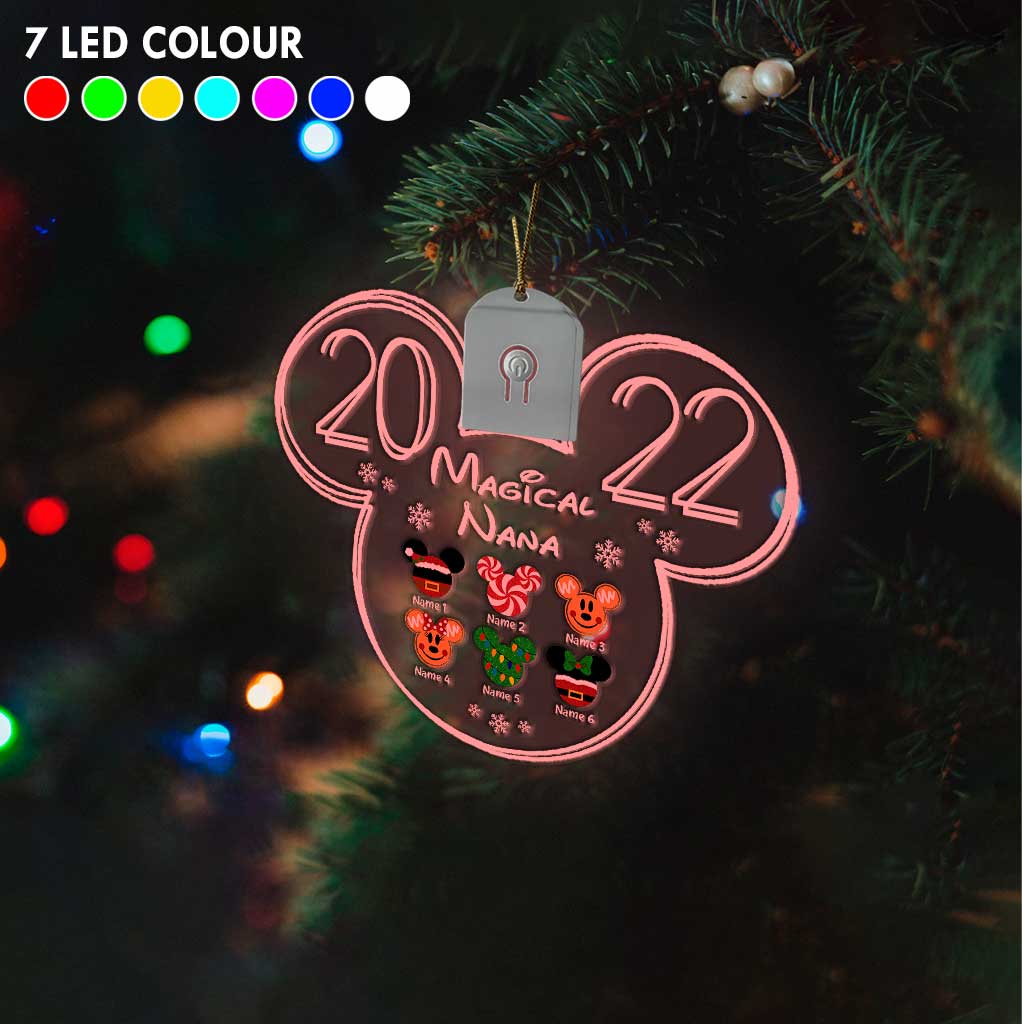 Grandma Mouse - Personalized Christmas Shaped Led Acrylic Ornament