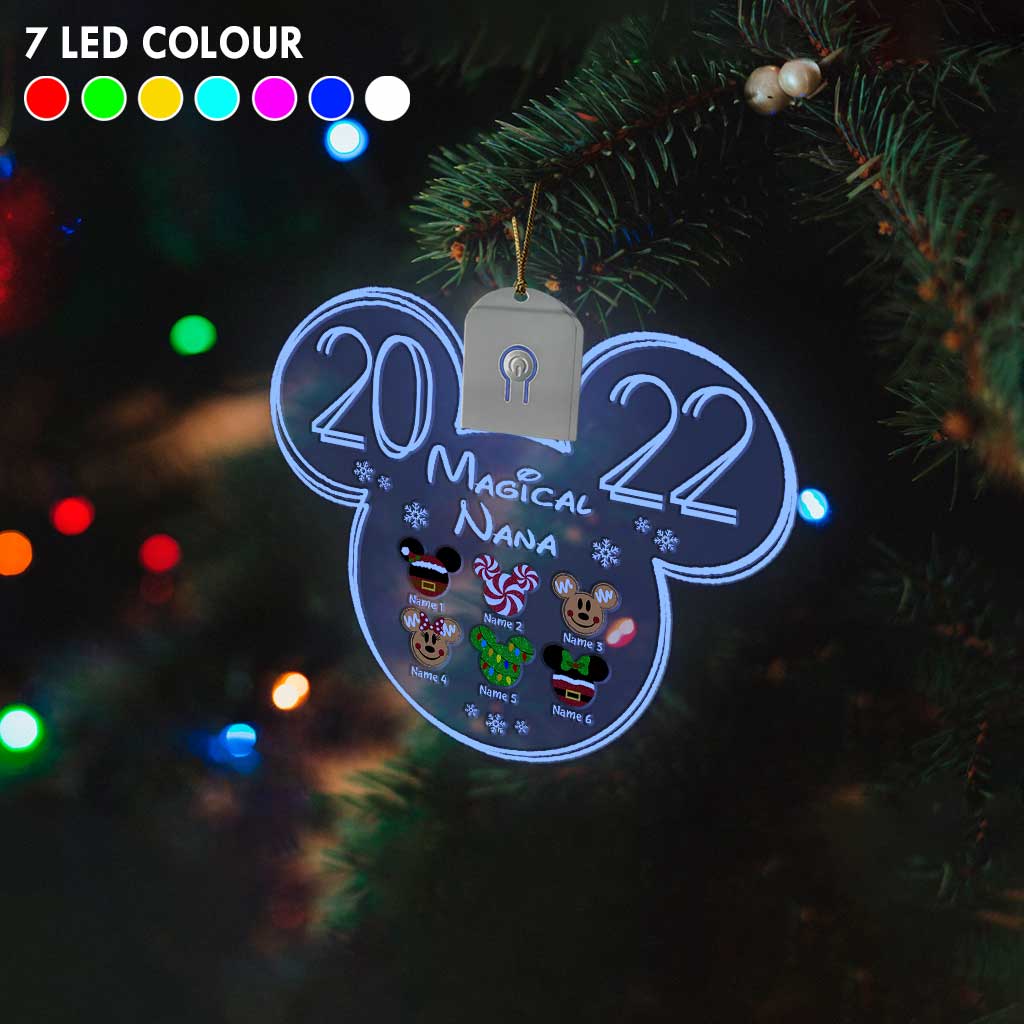 Grandma Mouse - Personalized Christmas Shaped Led Acrylic Ornament