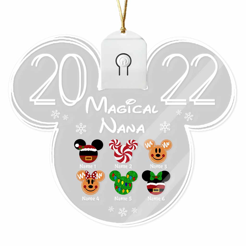 Grandma Mouse - Personalized Christmas Shaped Led Acrylic Ornament