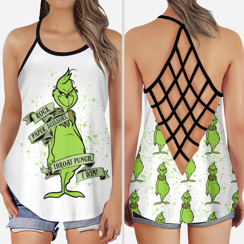 Rock Paper Scissors I Win - Cross Tank Top