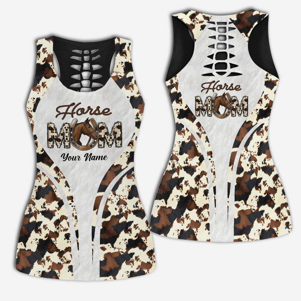 Horse Mom - Personalized Horse Hollow Tank Top and Leggings