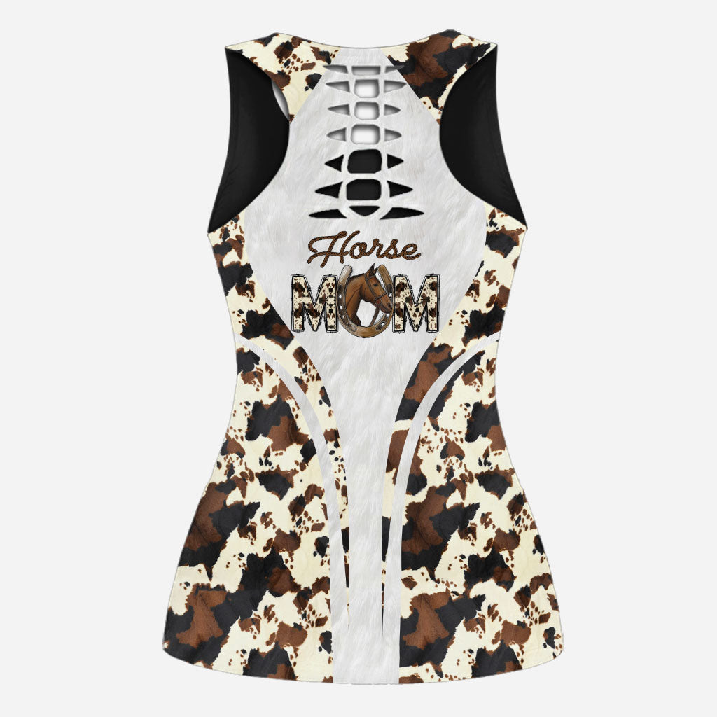 Horse Mom - Personalized Horse Hollow Tank Top and Leggings