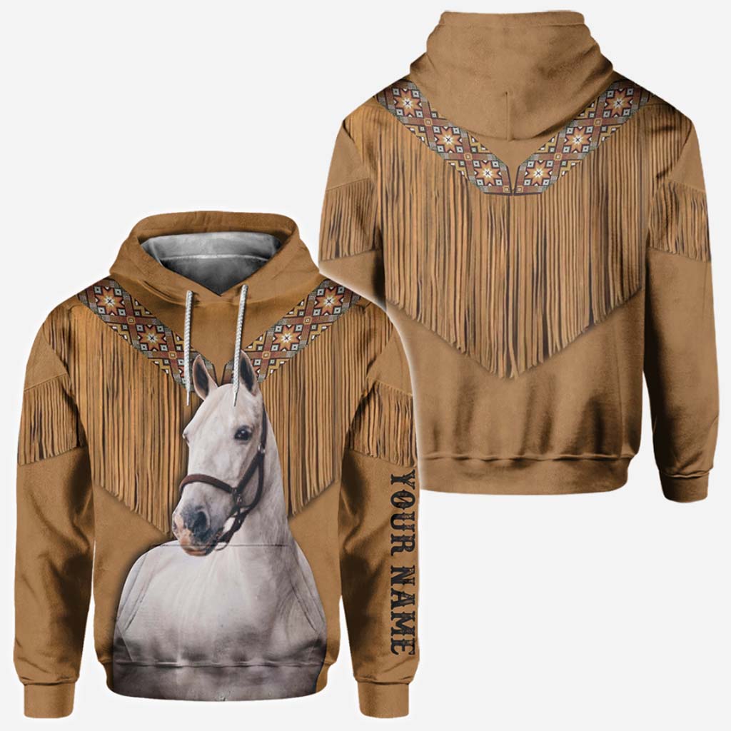 Western Horse Couple Hoodie - Personalized All Over T-shirt and Hoodie