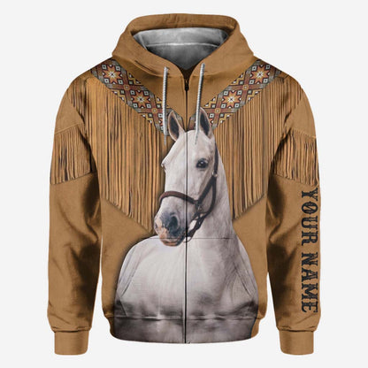 Western Horse Couple Hoodie - Personalized All Over T-shirt and Hoodie