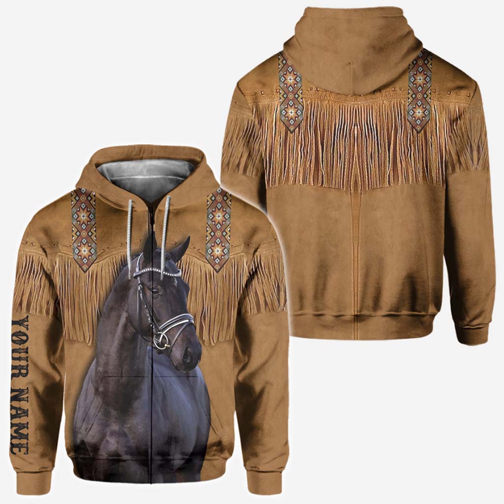 Western Horse Couple Hoodie - Personalized All Over T-shirt and Hoodie