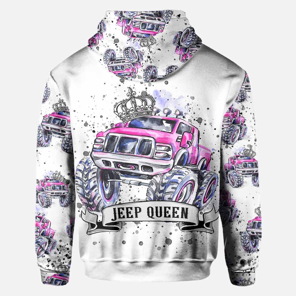 King Queen - Personalize Couple Car All Over T-shirt and Hoodie