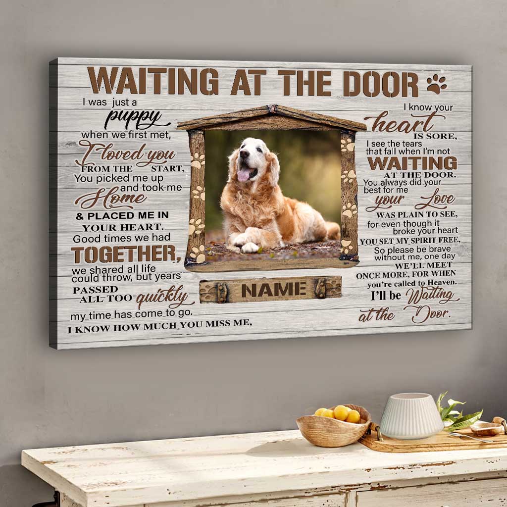 Waiting At The Door - Personalized Dog Canvas And Poster