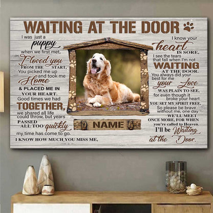 Waiting At The Door - Personalized Dog Canvas And Poster