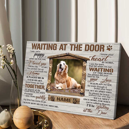 Waiting At The Door - Personalized Dog Canvas And Poster