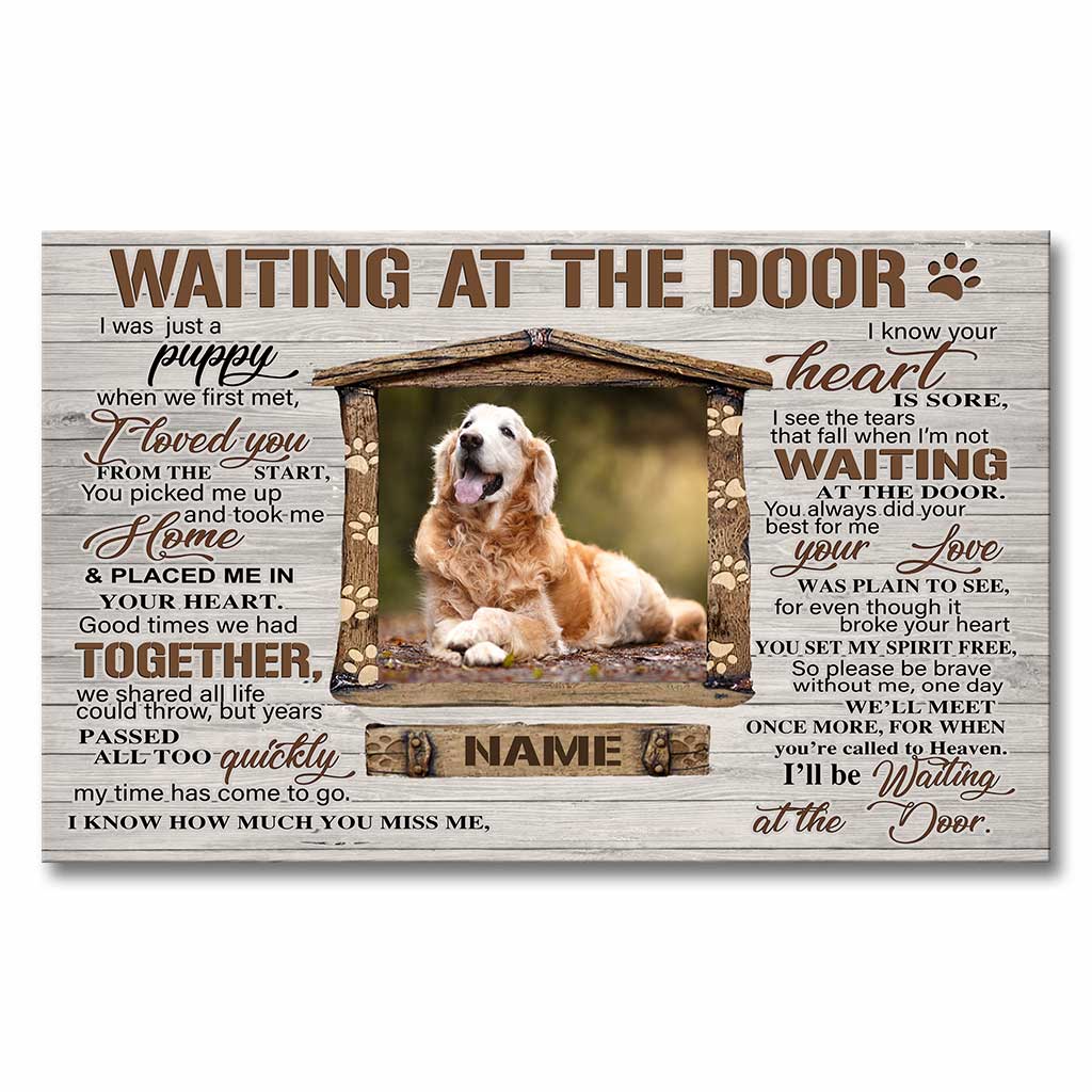 Waiting At The Door - Personalized Dog Canvas And Poster