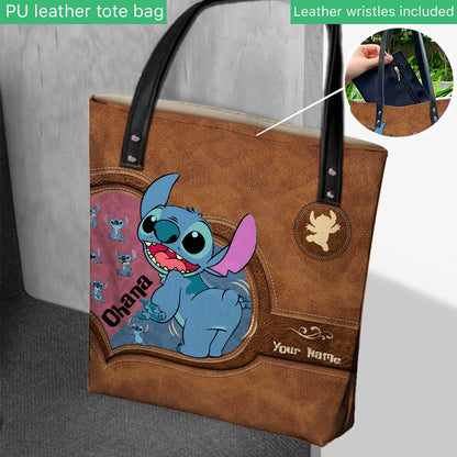 Ohana Pink Blue - Personalized Tote Bag