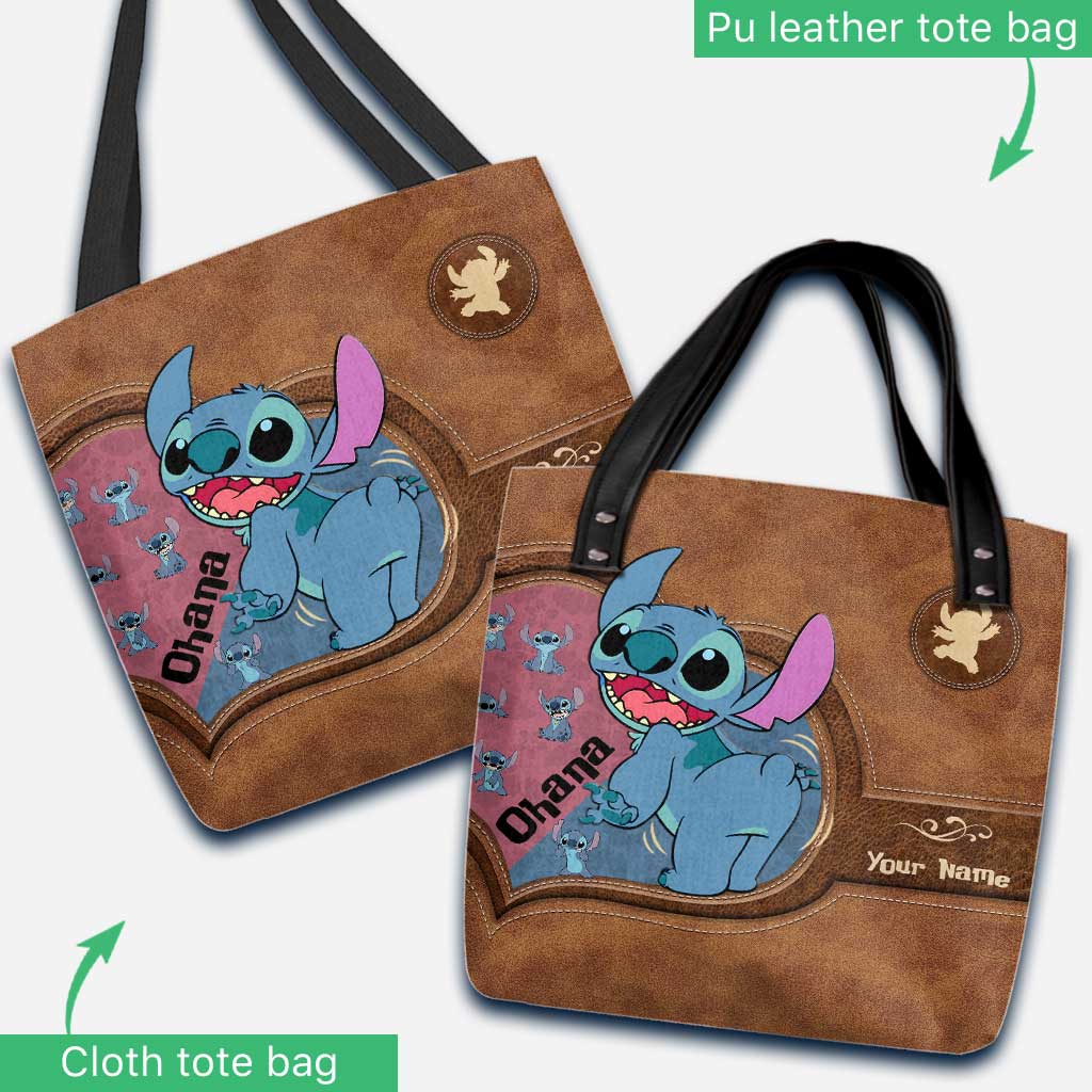 Ohana Pink Blue - Personalized Tote Bag