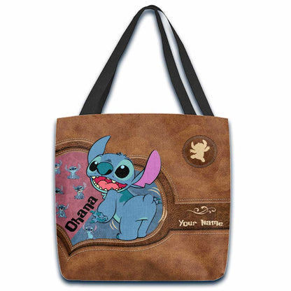 Ohana Pink Blue - Personalized Tote Bag