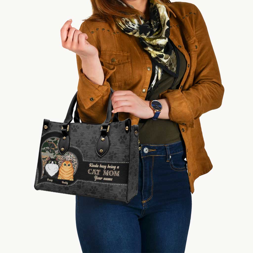 Cat Mom - Personalized Leather Handbag