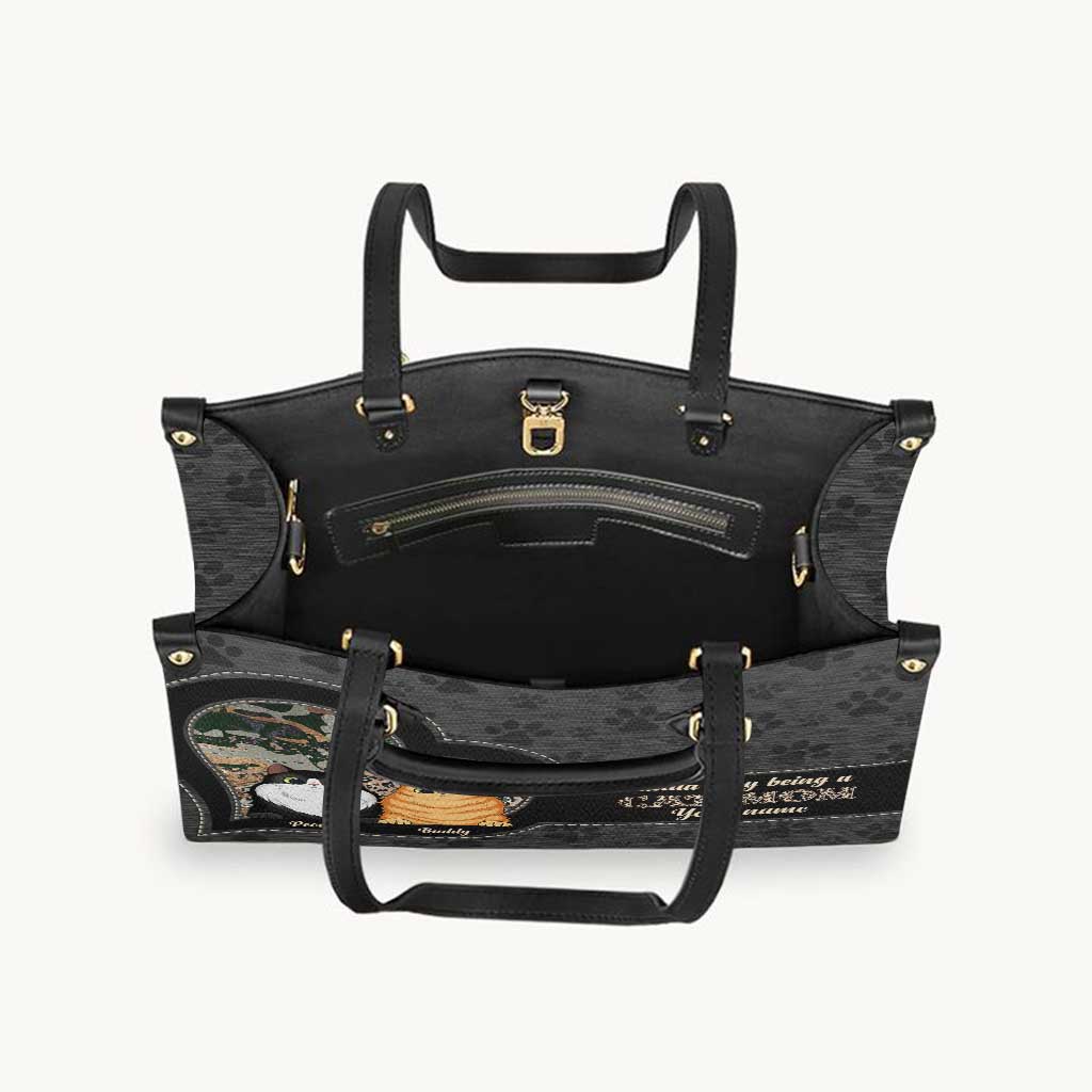 Cat Mom - Personalized Leather Handbag