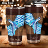 Salty Lil&#39; Beach - Turtle Personalized Leather Pattern Print Tumbler
