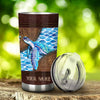 Salty Lil&#39; Beach - Turtle Personalized Leather Pattern Print Tumbler