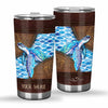Salty Lil&#39; Beach - Turtle Personalized Leather Pattern Print Tumbler