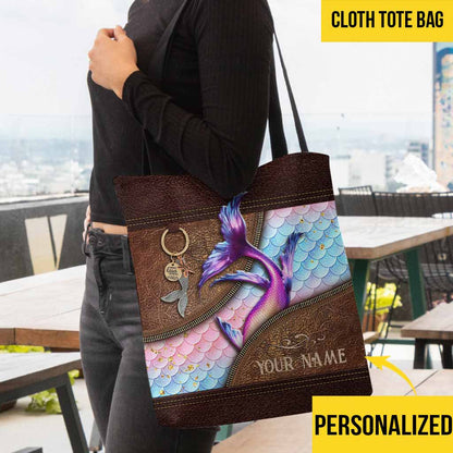 Salty Lil' Beach - Mermaid Personalized  Tote Bag