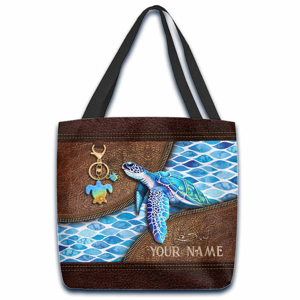 Salty Lil' Beach - Turtle Personalized  Tote Bag