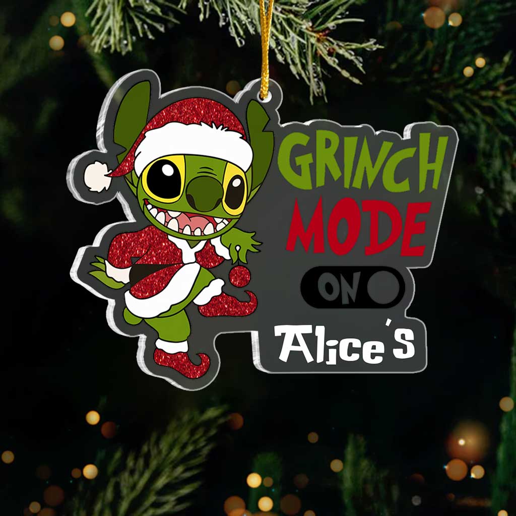 Mischief Mode - Personalized Christmas Ohana Transparent Ornament