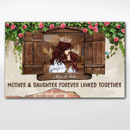 Mother & Daughters Forever Linked Together - Mother's Day Personalized Poster