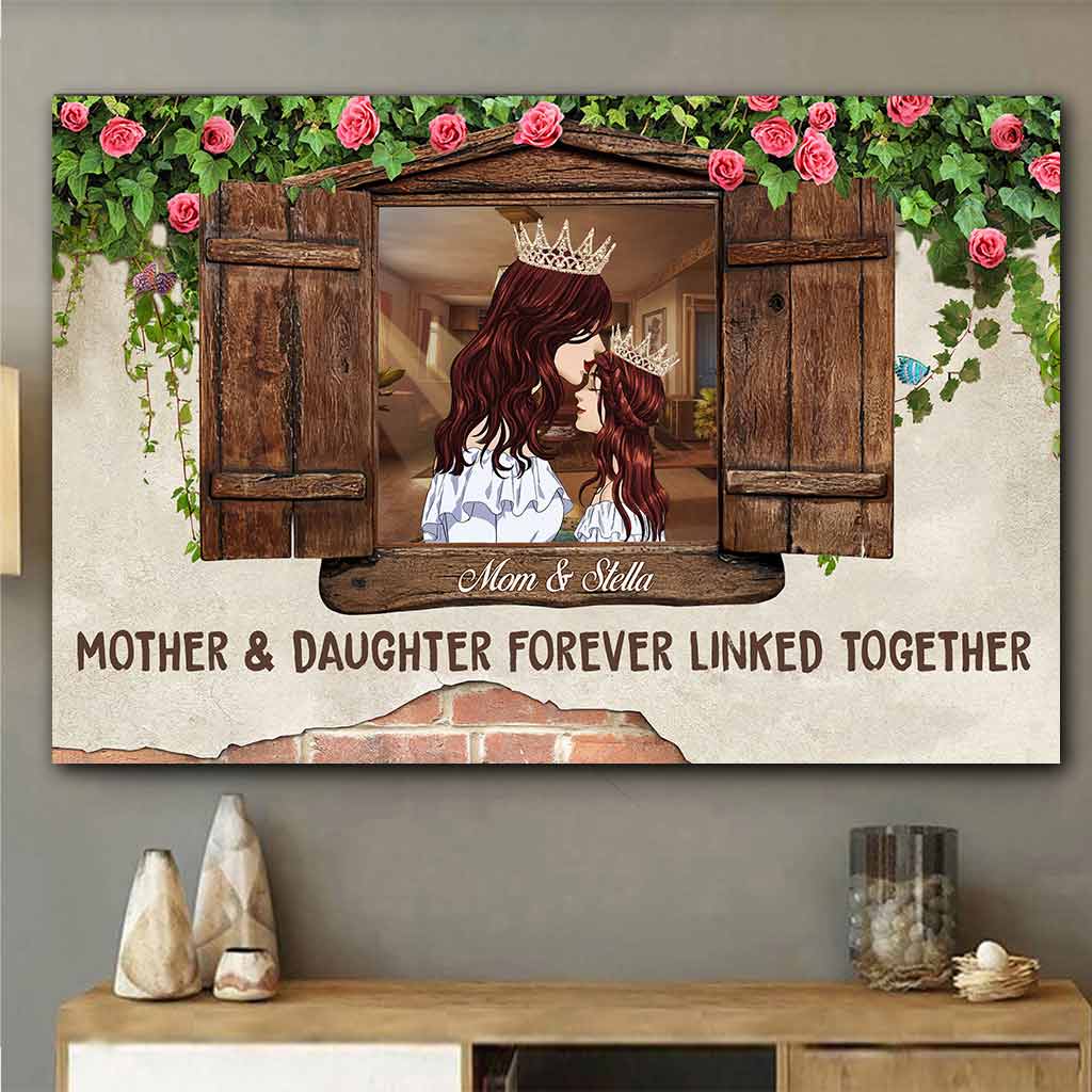 Mother & Daughters Forever Linked Together - Mother's Day Personalized Poster