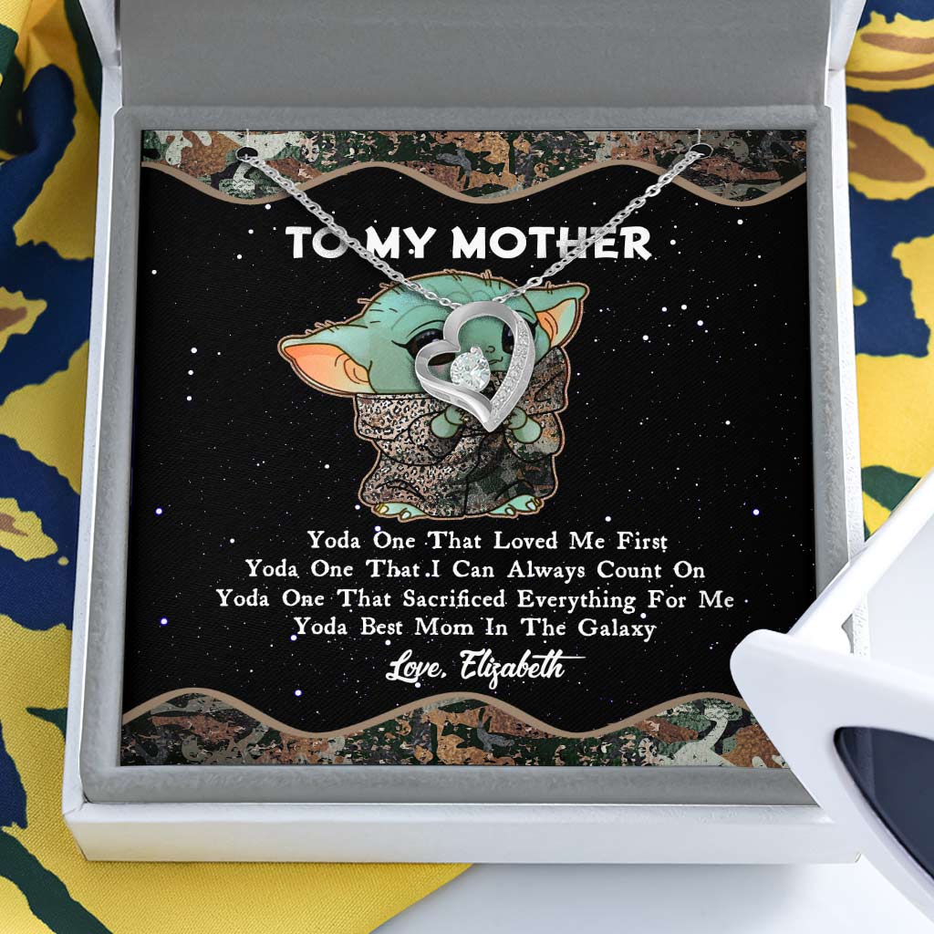 Yoda Best In The Galaxy - Personalized Mother's Day The Force Forever Love Necklace