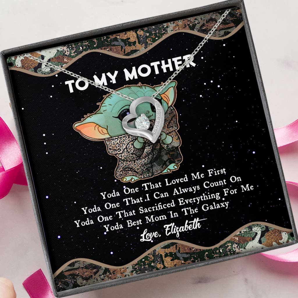 Yoda Best In The Galaxy - Personalized Mother's Day The Force Forever Love Necklace