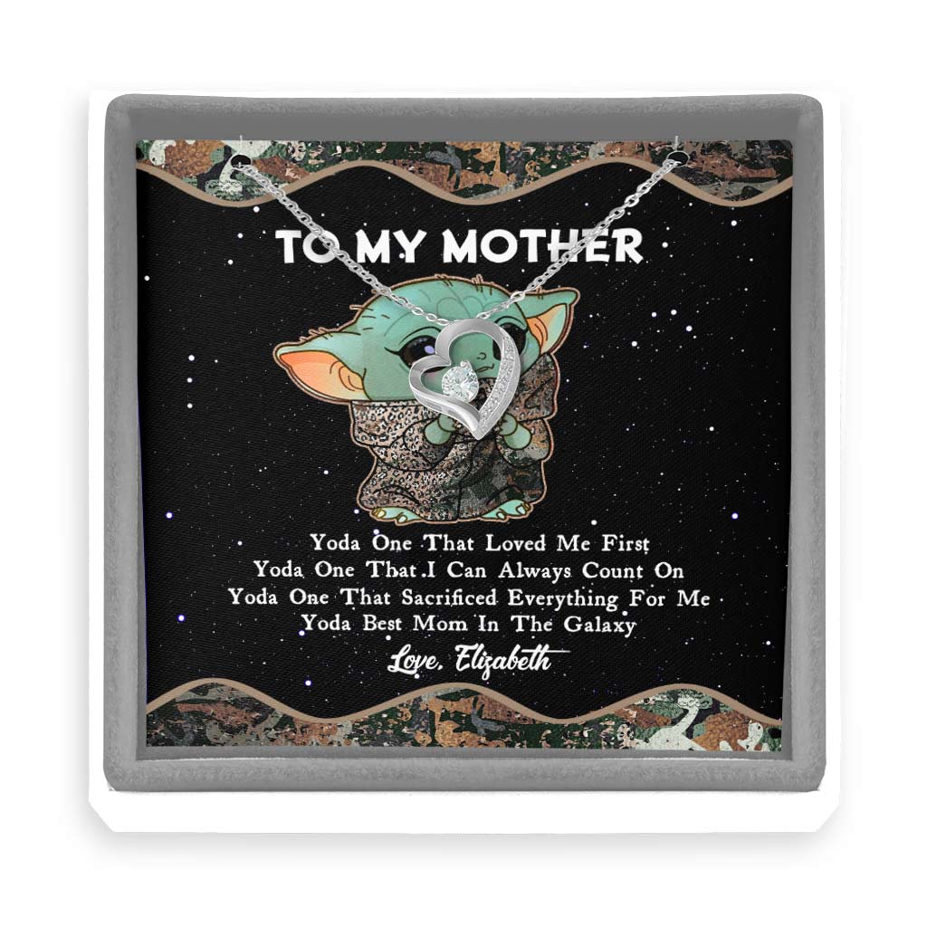 Yoda Best In The Galaxy - Personalized Mother's Day The Force Forever Love Necklace