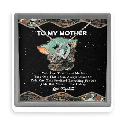 Yoda Best In The Galaxy - Personalized Mother's Day The Force Forever Love Necklace