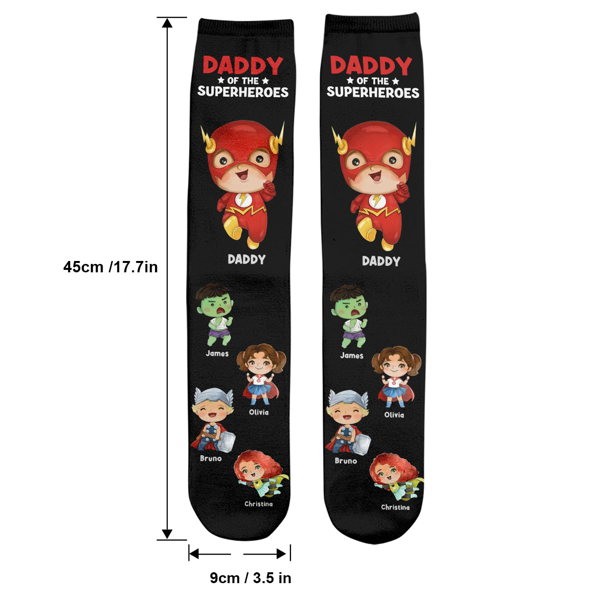 Daddy Of Superheroes - Personalized Father Socks